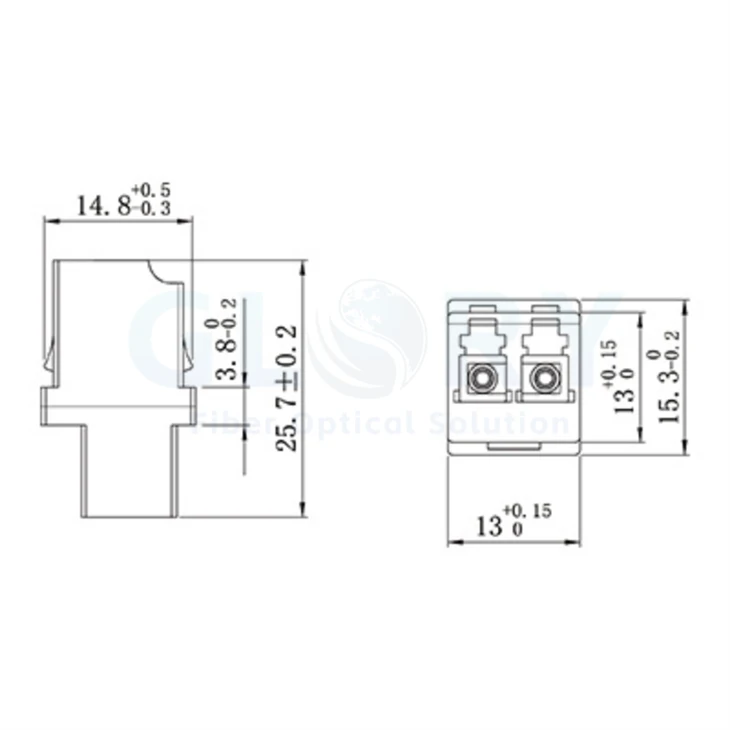 LC OM4 DX High-Low Fiber Optic Adapter factory